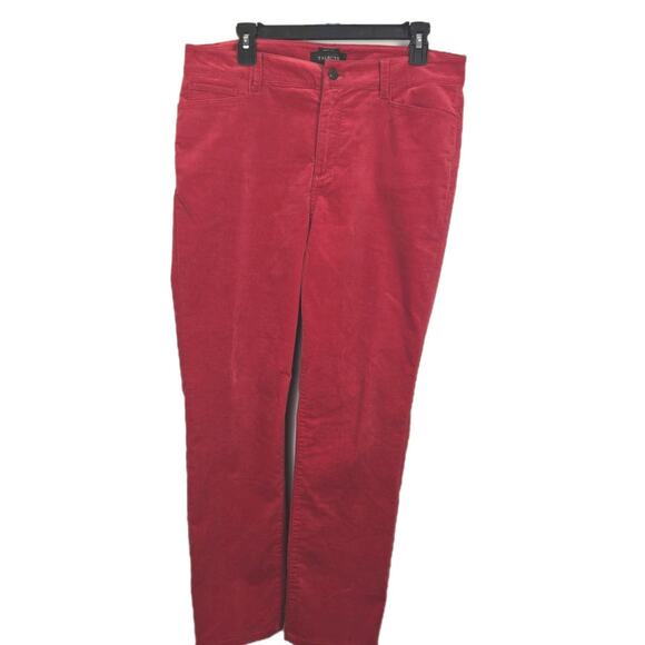 Talbots Flawless 5 Pocket Straight Leg Corduroy Velveteen Pants Size 12 Red - Picture 1 of 6